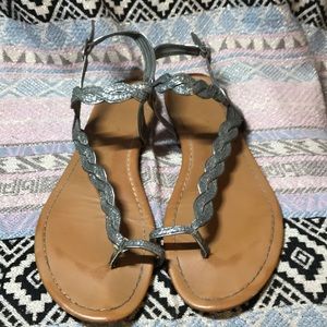 unisa glitter thong sandals